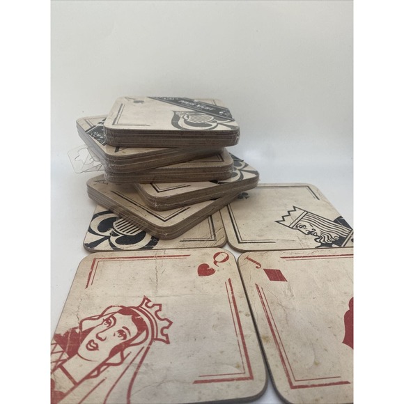 4 CASINO Vegas POKER COASTERS Game Night Party Bar Drink Beverage Saver - Picture 9 of 9